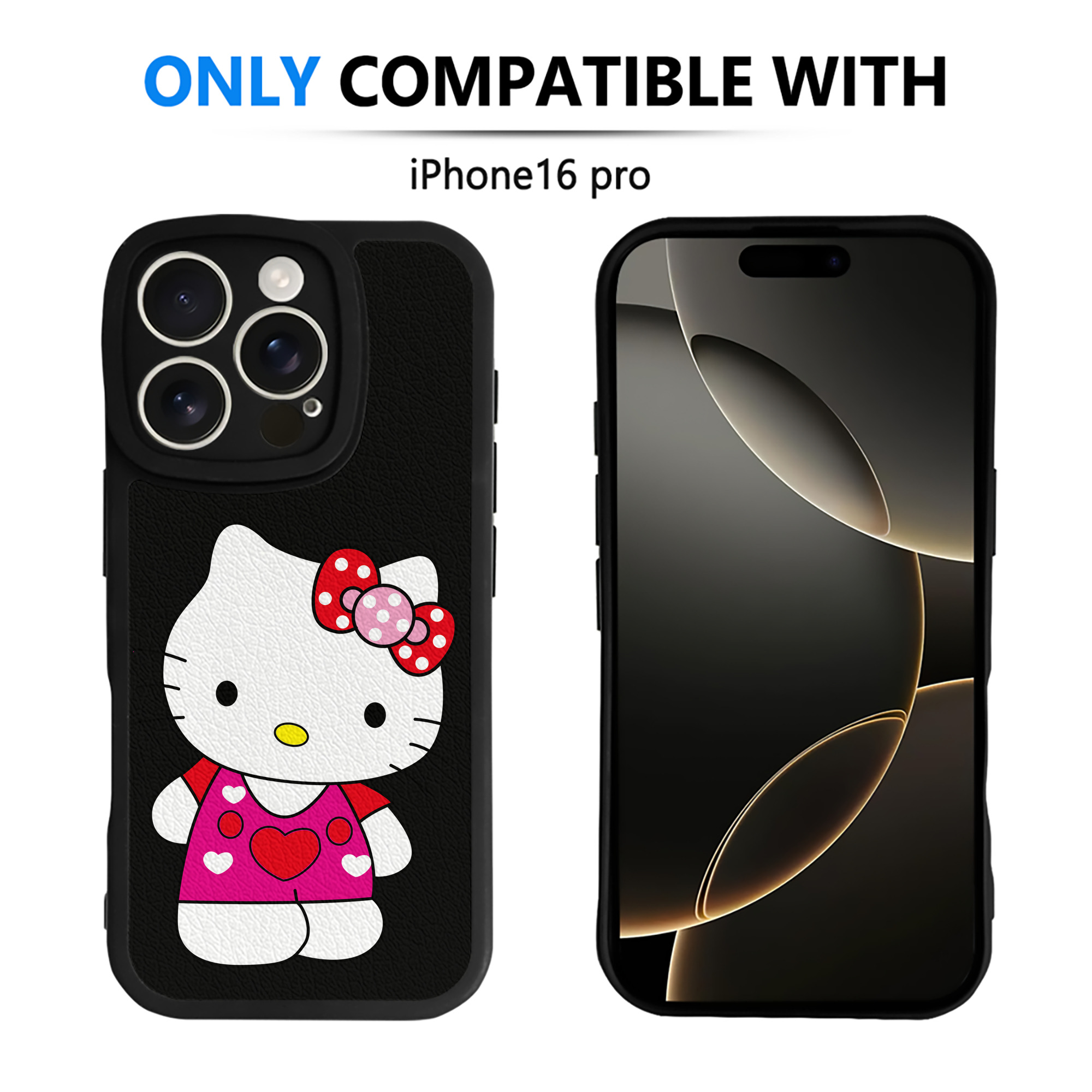 （画像用） Hello Kitty ハローキティ 【iPhone 16シリーズ対応】シリコンスマホケース（レザー調） 材質：シリコン